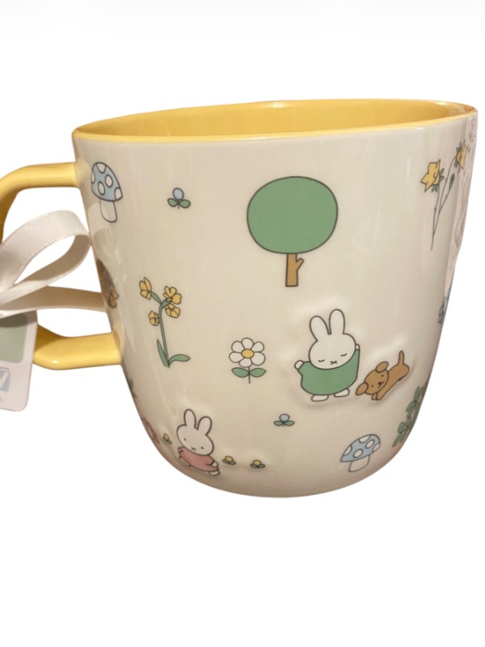 Miffy Ceramic Mug with Logo and Yellow Interior NWT